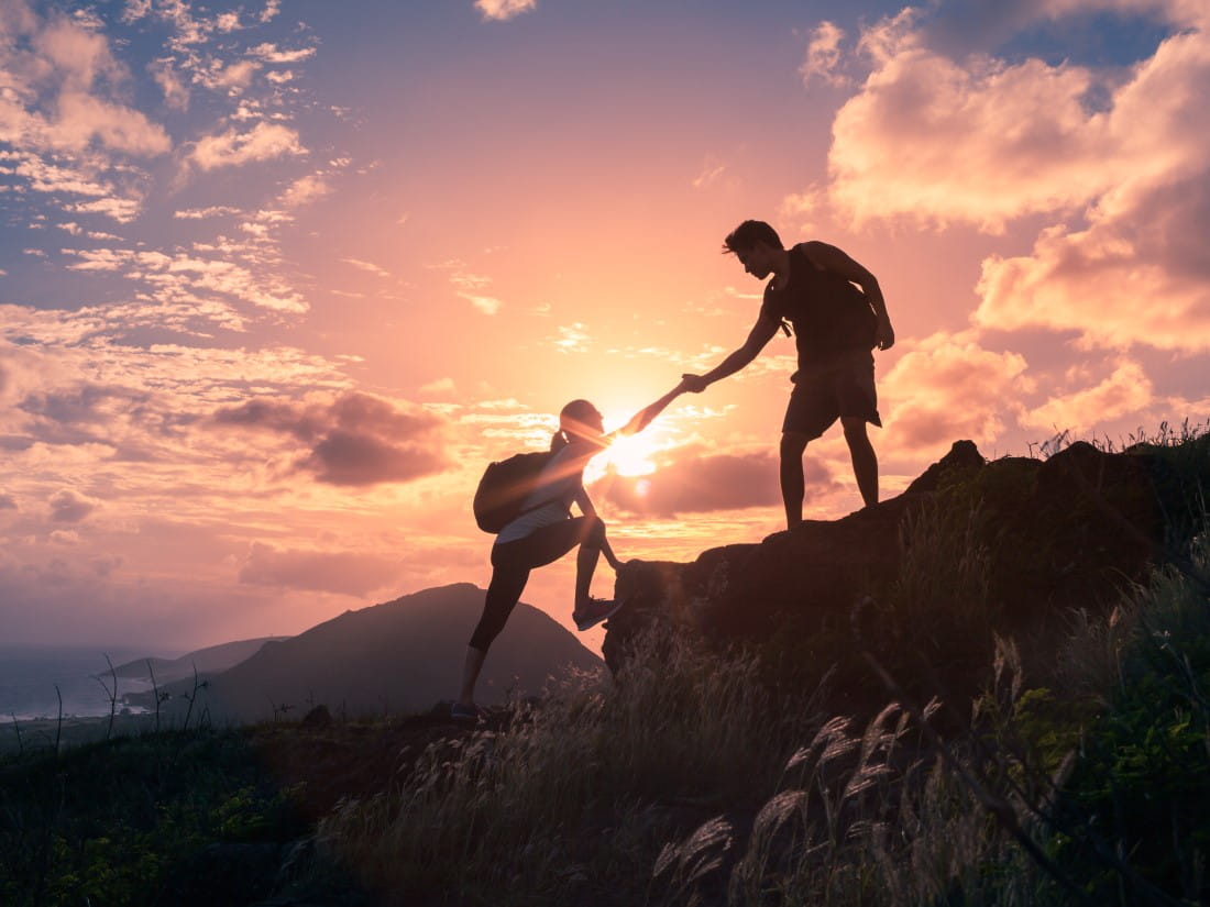 Climbers on mountain
