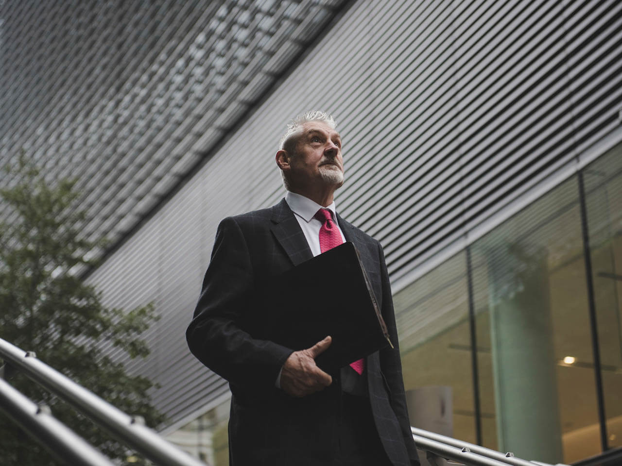 business man escalator