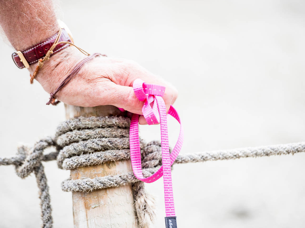 Resting hand on beach