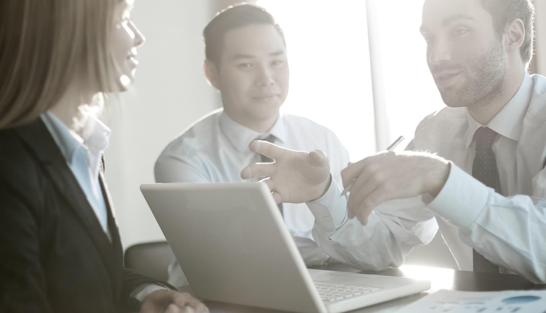 Professionals collaborating in the office