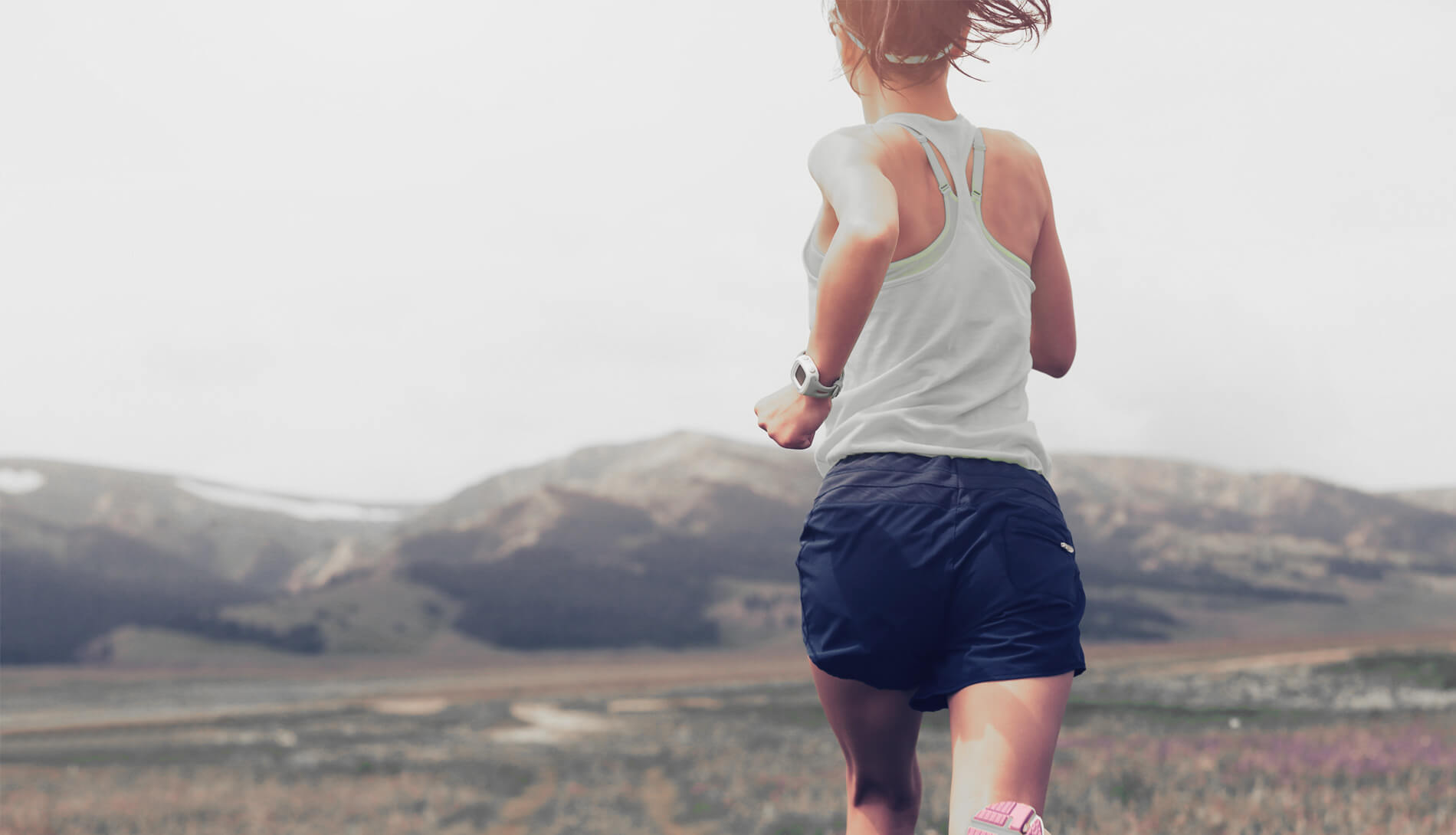 Woman running outside