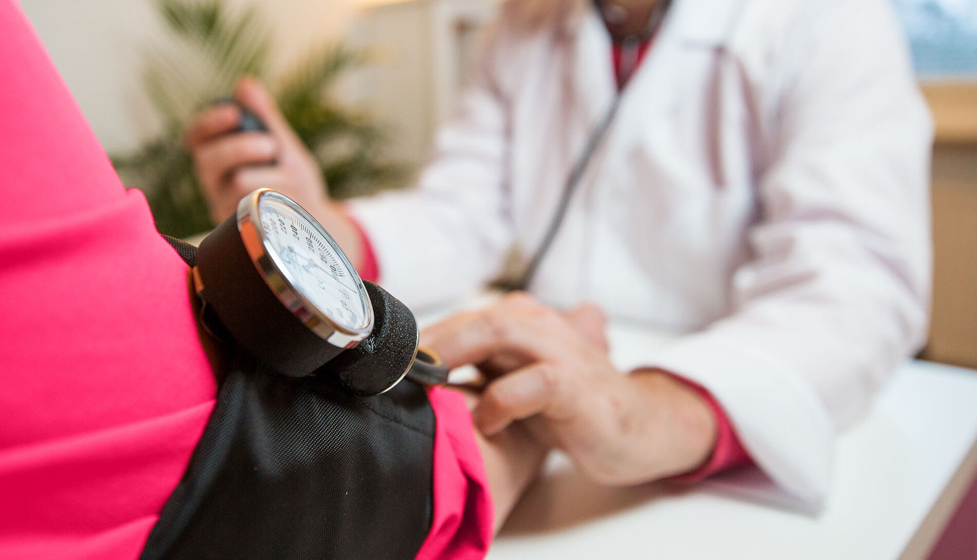 Patient having their blood pressure taken